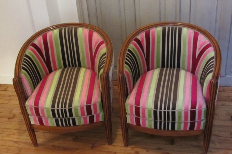 changer le tissu d'un fauteuil tonneau tapissier au relecq kerhuon