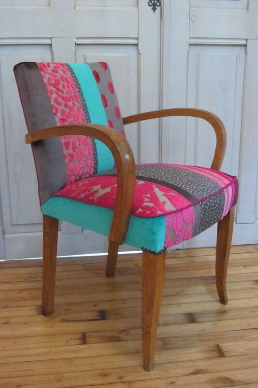 couverture en patchwork pour fauteuil tapissier &agrave; Brest