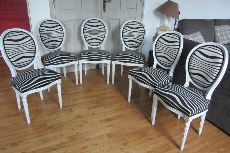 6 chaises Louis XVI &agrave; retapisser c&ocirc;t&eacute; si&egrave;ges Bretagne