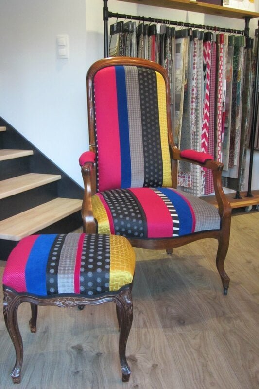 voltaire patchwork tapissier coté sièges