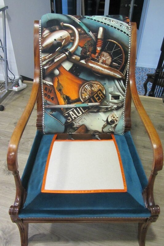 fauteuil à retapisser côté sièges
