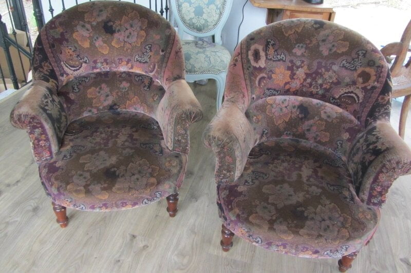 fauteuils crapaud &agrave; retapisser