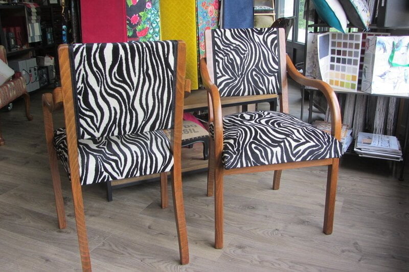 paire de fauteuil zebre